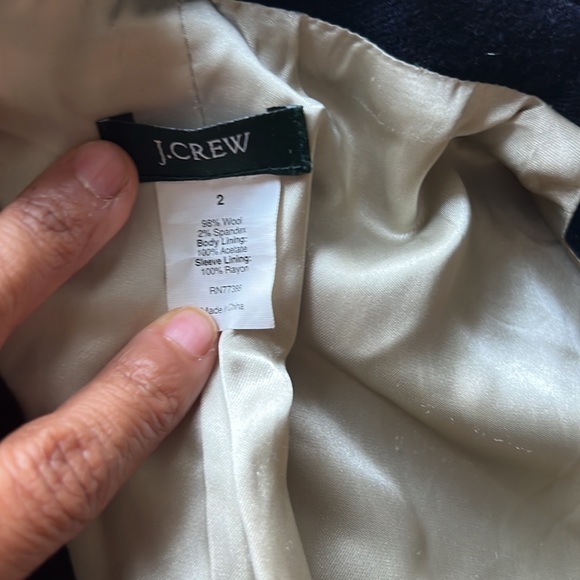 J CREW Navy Wool Blazer Size 2 - Picture 5 of 6